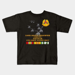 240th Assault Helicopter Co w 12th CAB w VN SVC Kids T-Shirt
